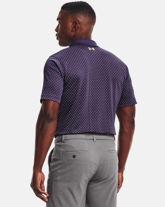 男士UA Performance Printed Polo衫, Purple, pdpMainDesktop image number 1
